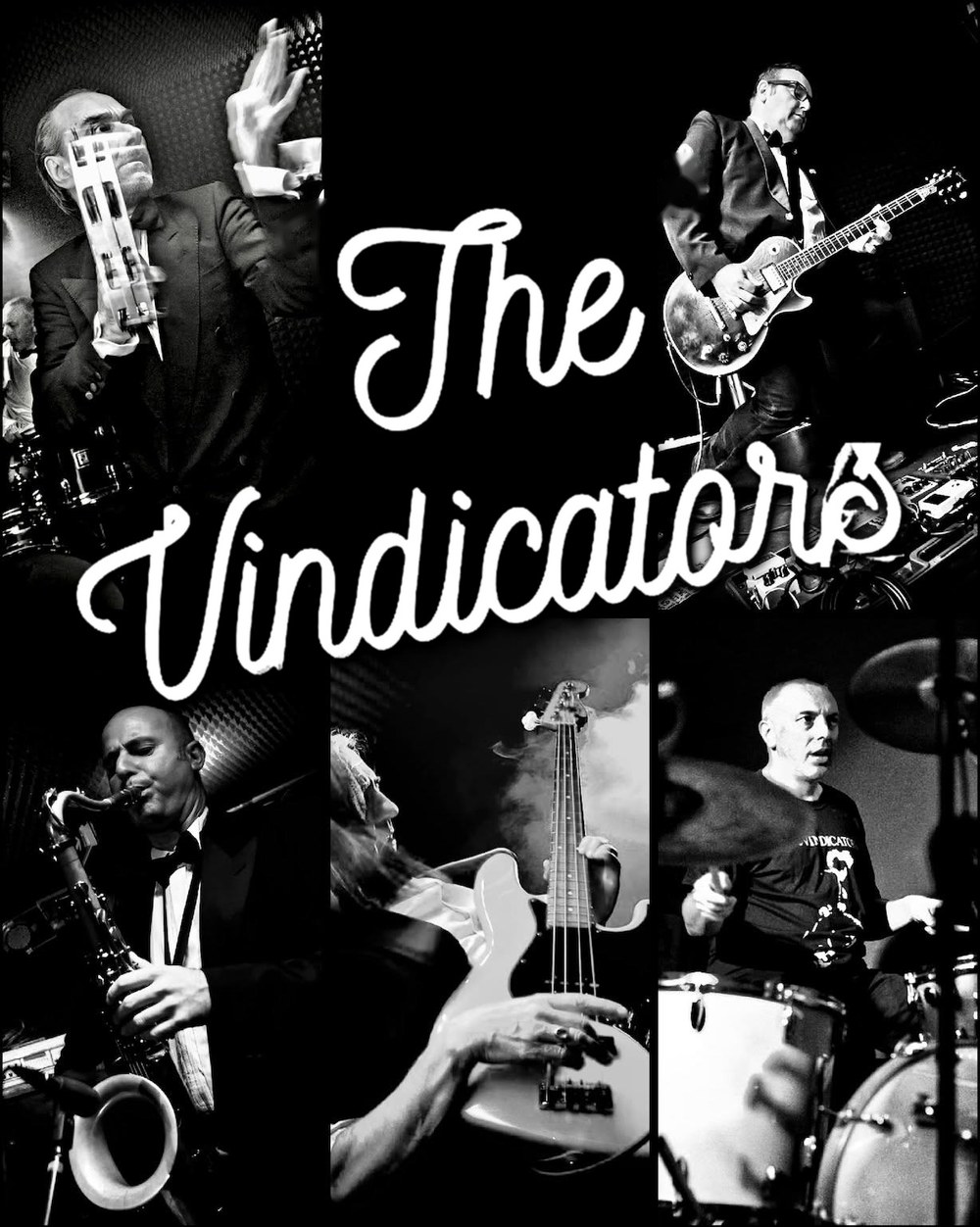 The Vindicators: collage of the five musicians live